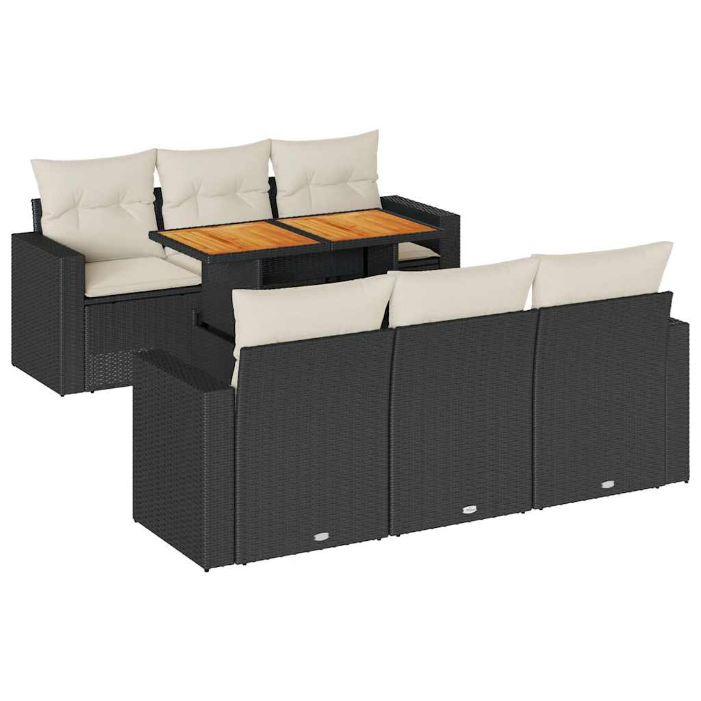 Garden Sofa Set Black, Cream White