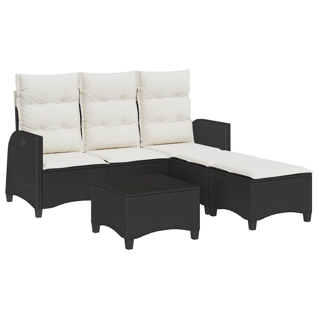 Garden Sofa Set Black, Cream White