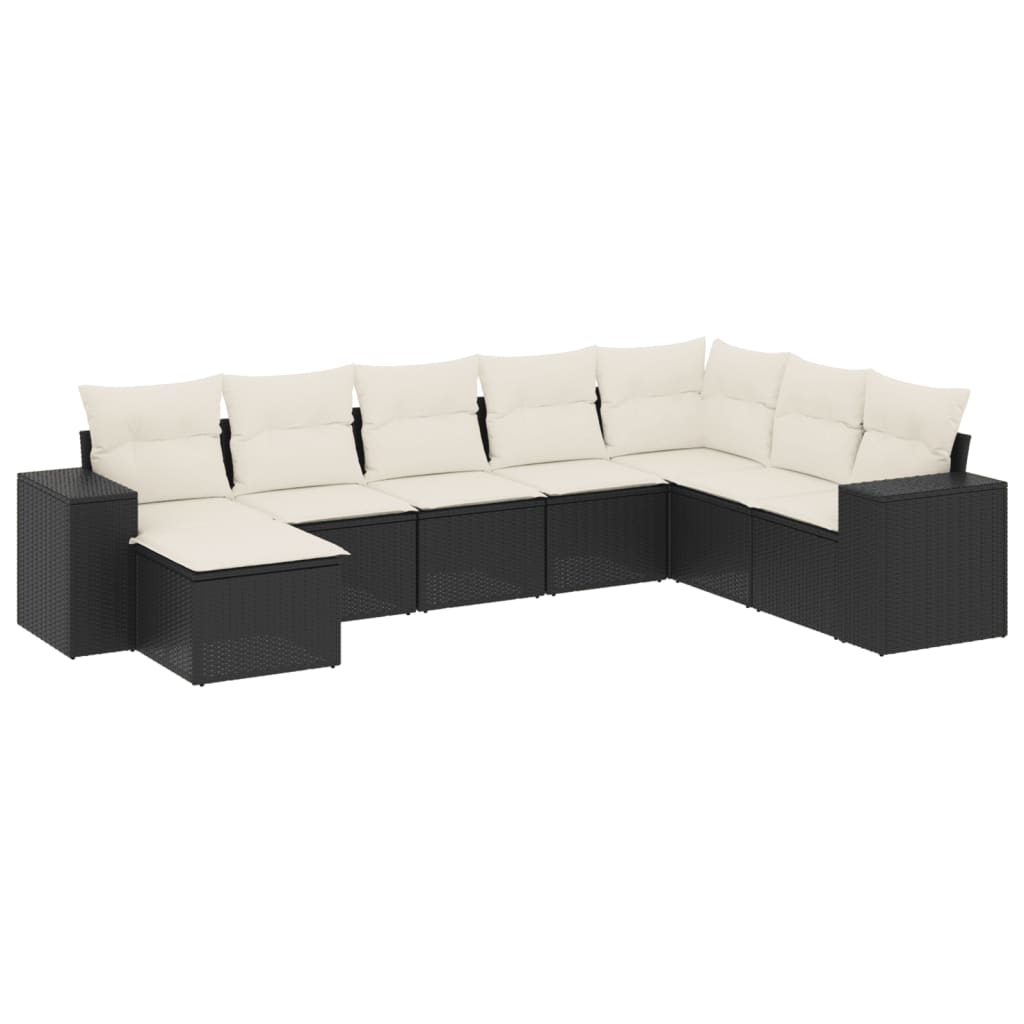 Garden Sofa Set Black, Cream White