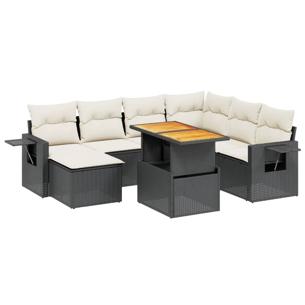 Garden Sofa Set Black, Cream White