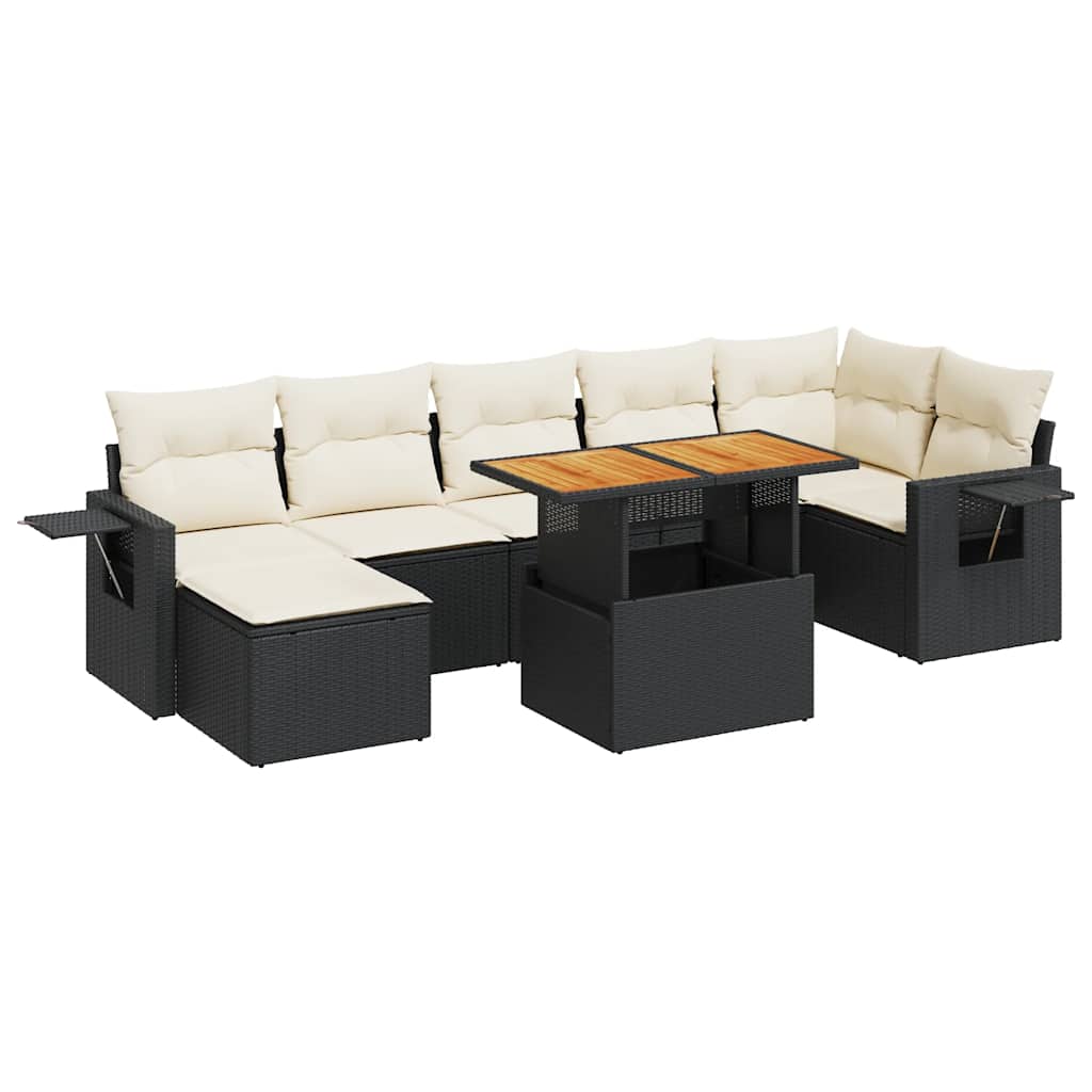 Garden Sofa Set Black, Cream White