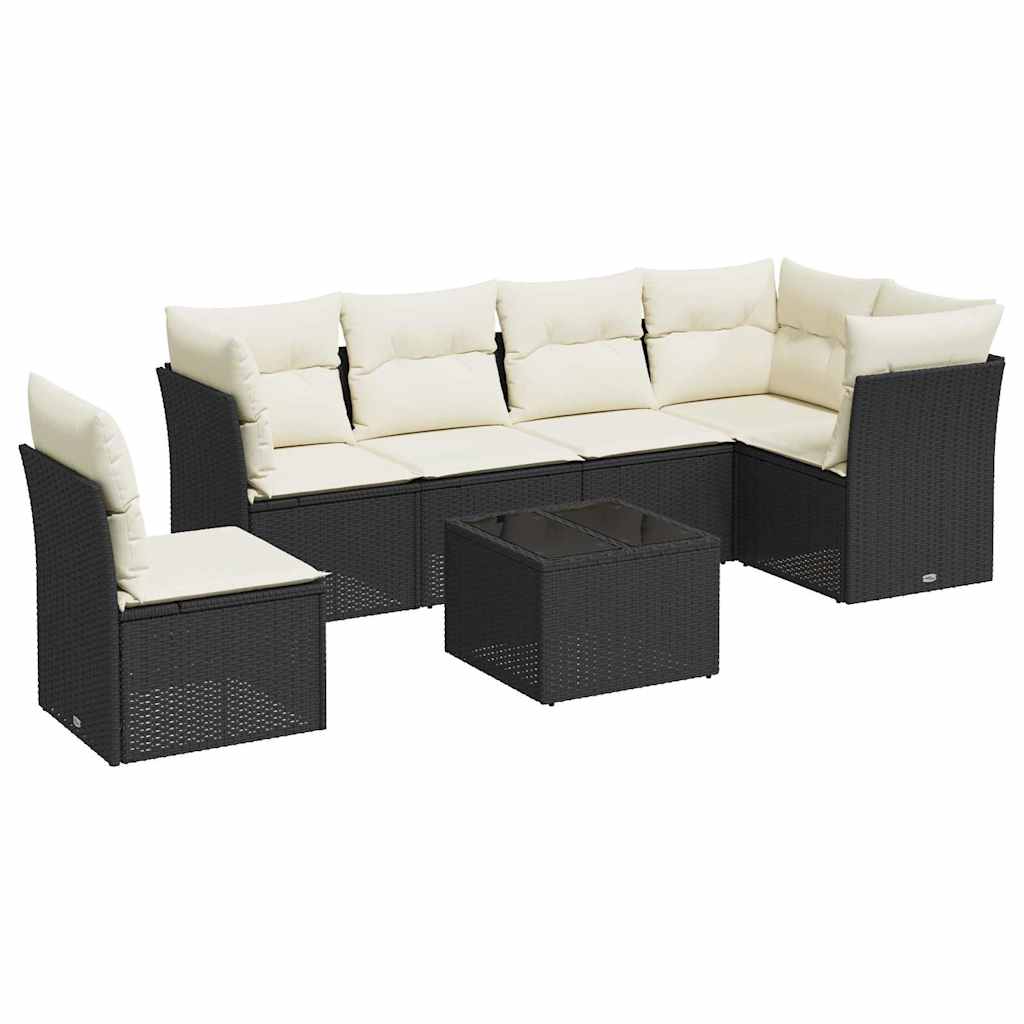 Garden Sofa Set Black, Cream White