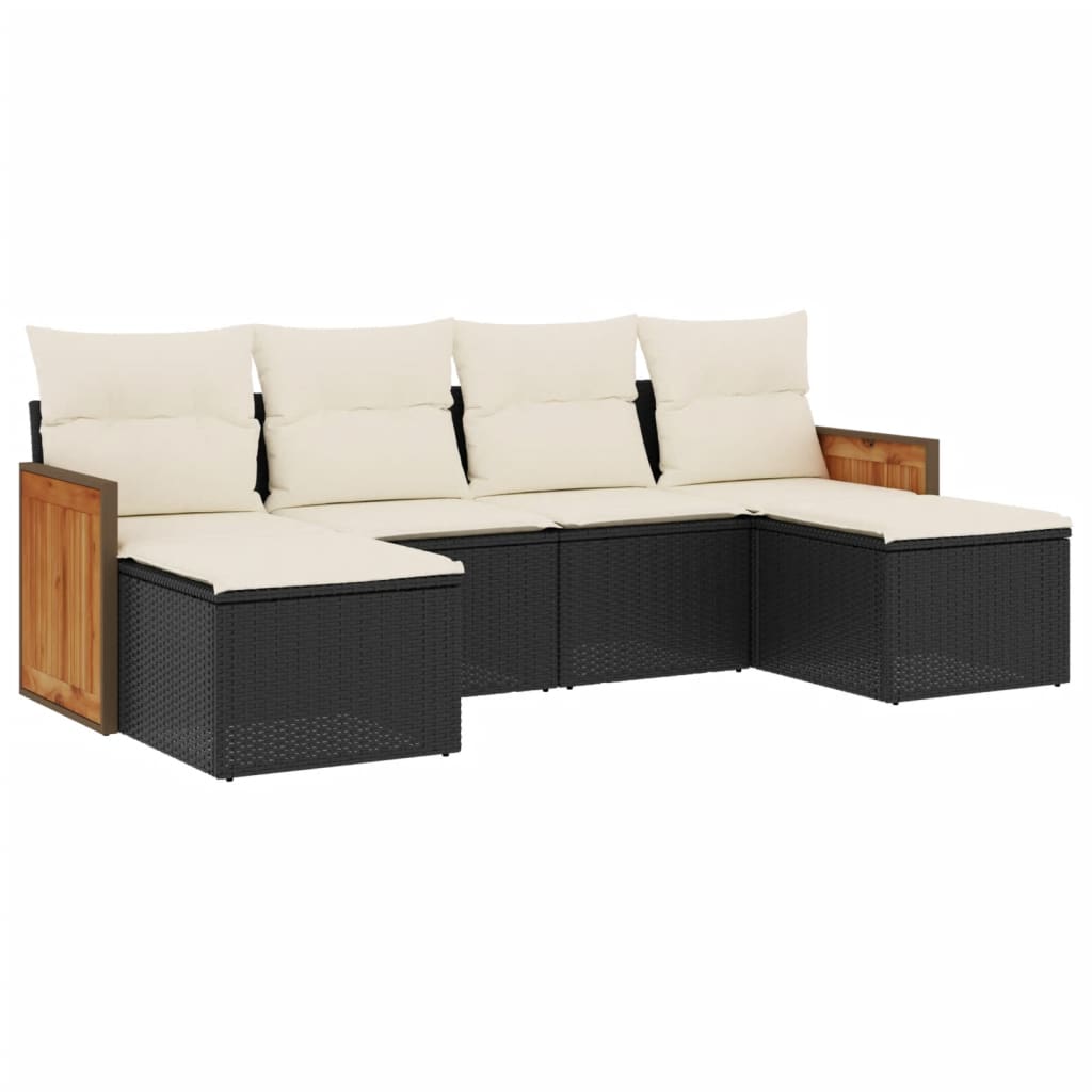 Garden Sofa Set Black, Cream White