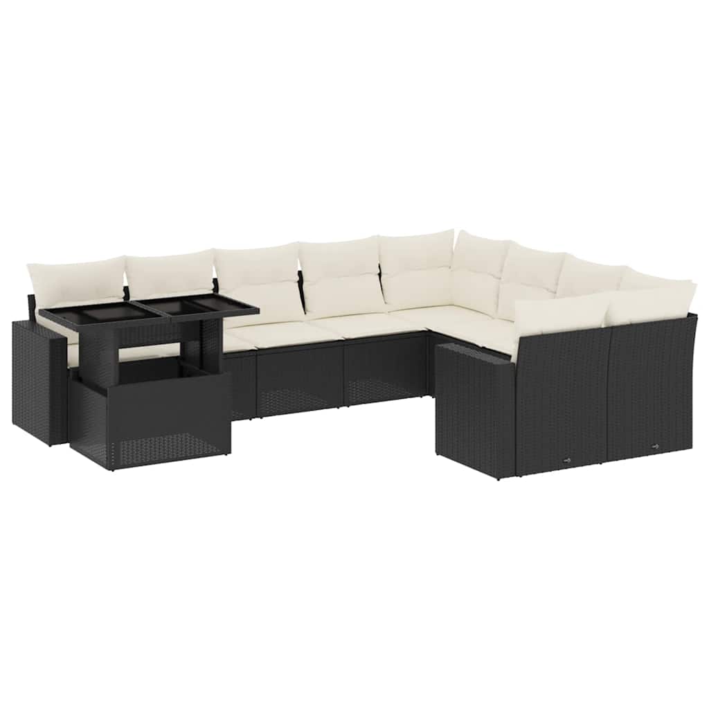 Garden Sofa Set Black, Cream white