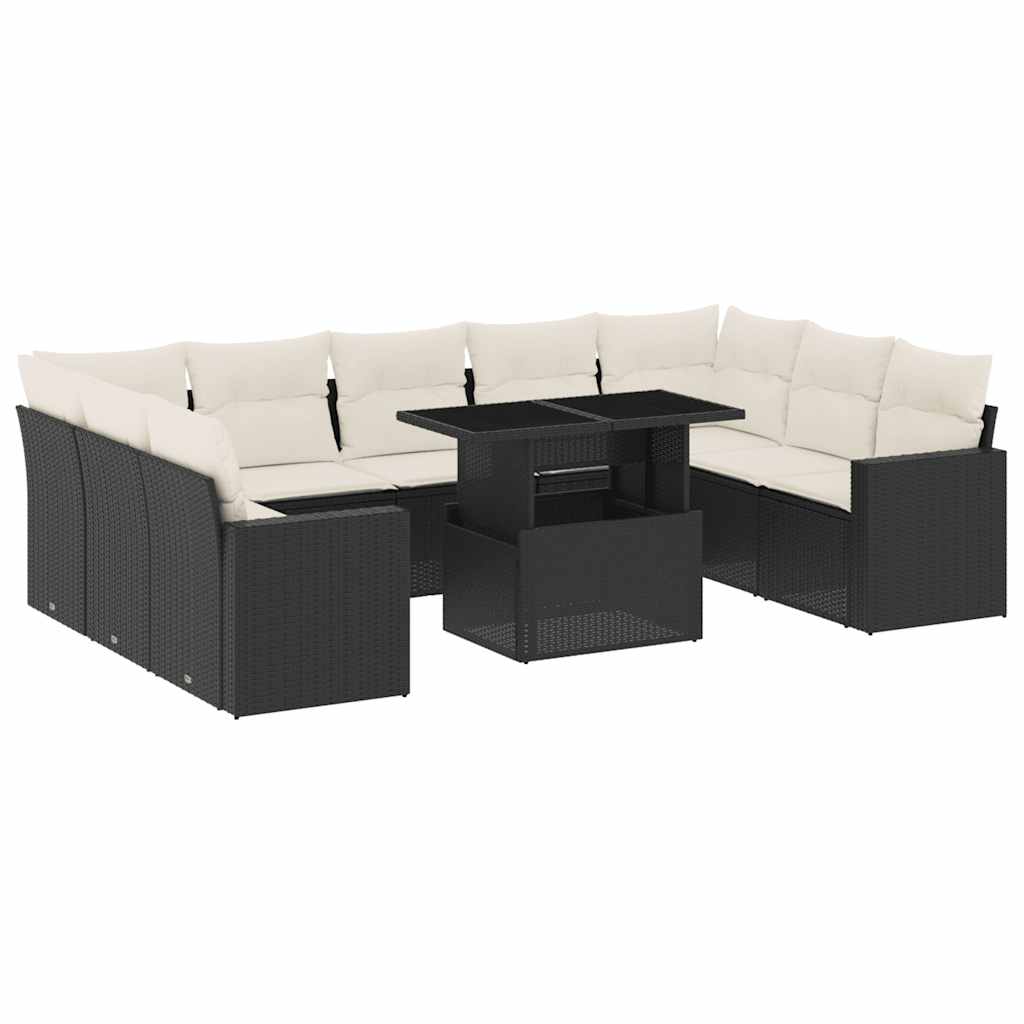 Garden Sofa Set Black, Cream white