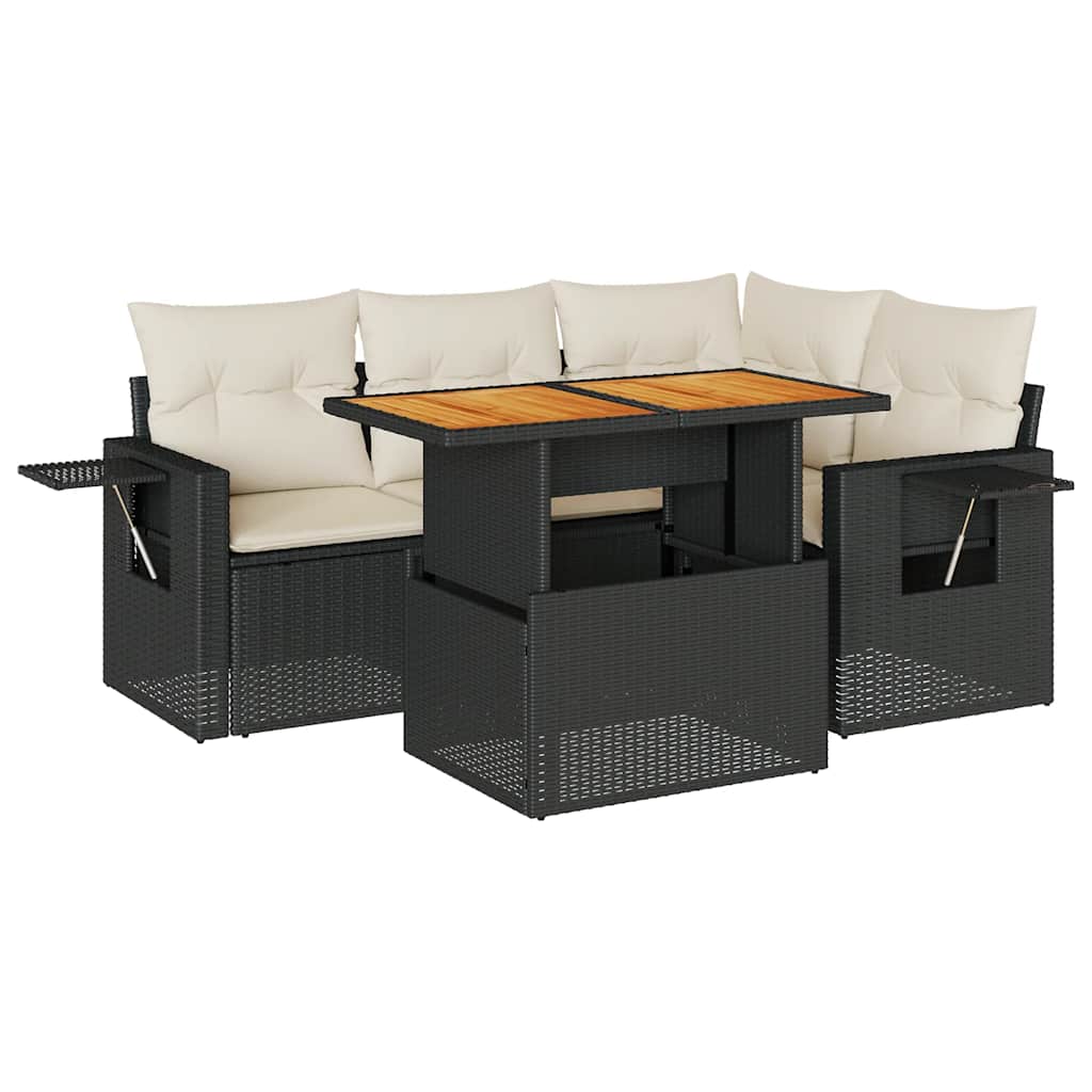 Garden Sofa Set Black, Cream White