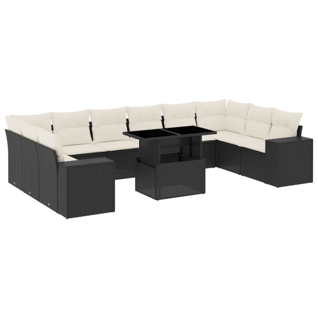 Garden Sofa Set Black, Cream White