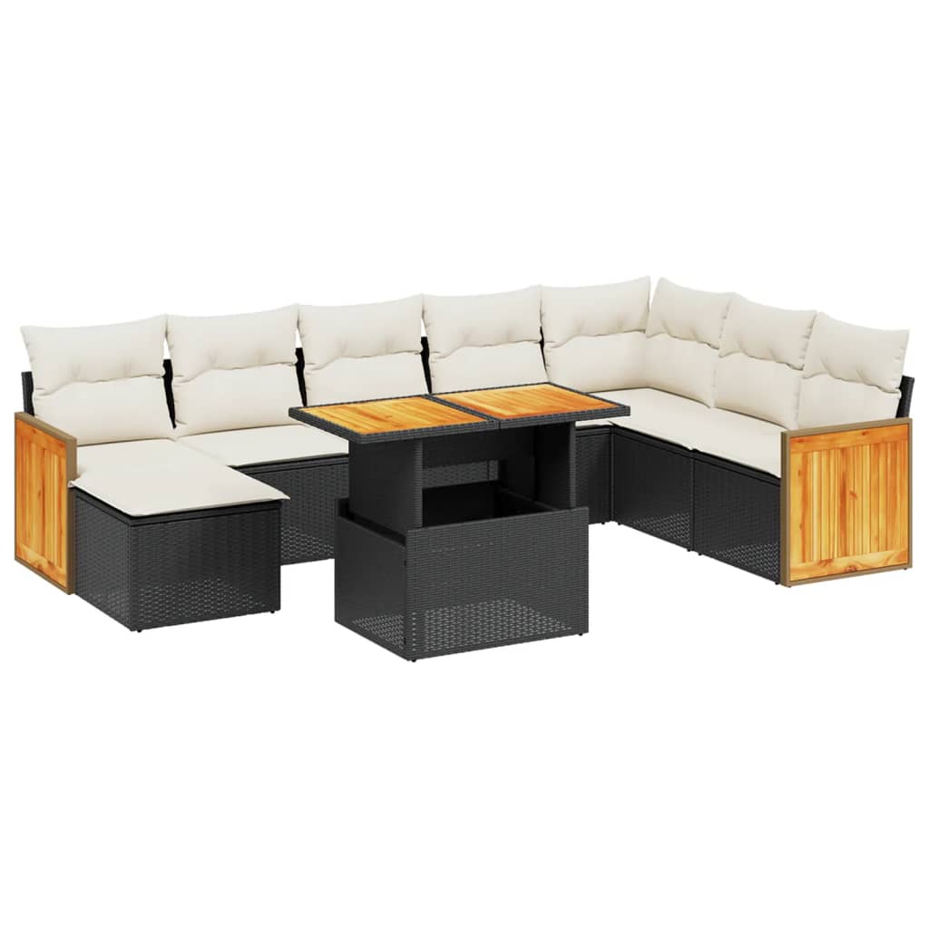 Garden Sofa Set Black, Cream White