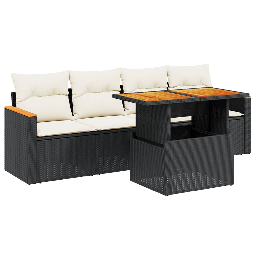 Garden Sofa Set Black, Cream White