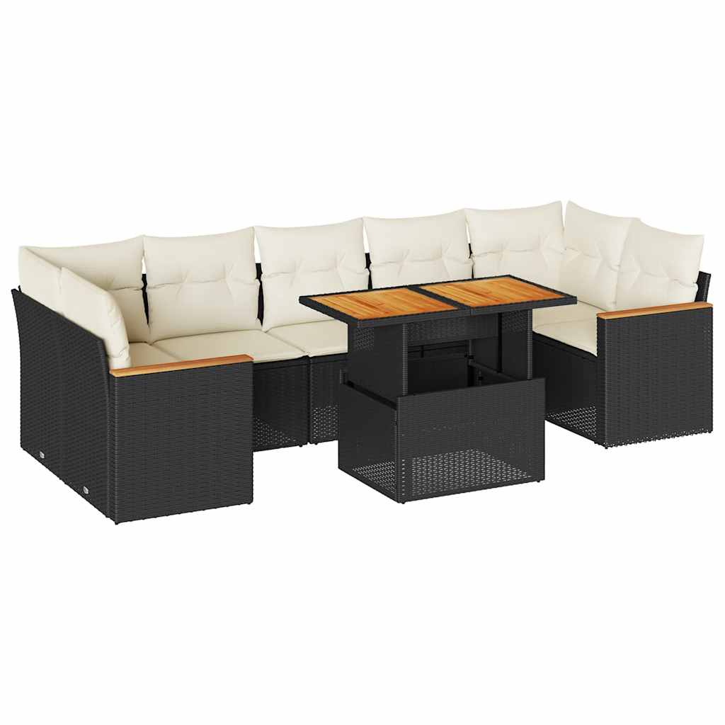 Garden Sofa Set Black, Cream White