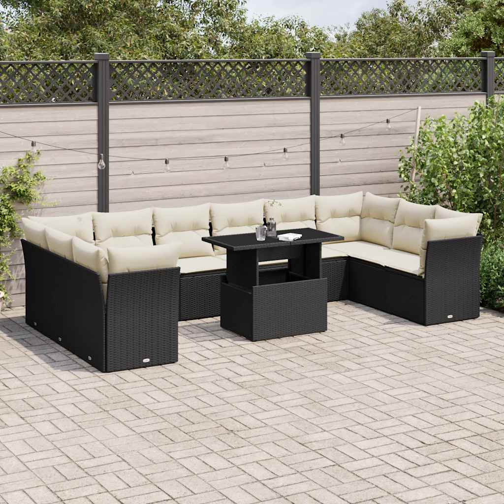 Garden Sofa Set Black, Cream White