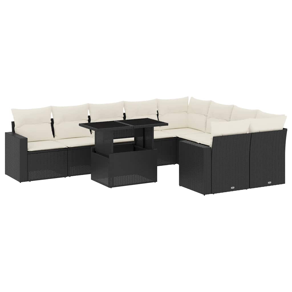 Garden Sofa Set Black, Cream White