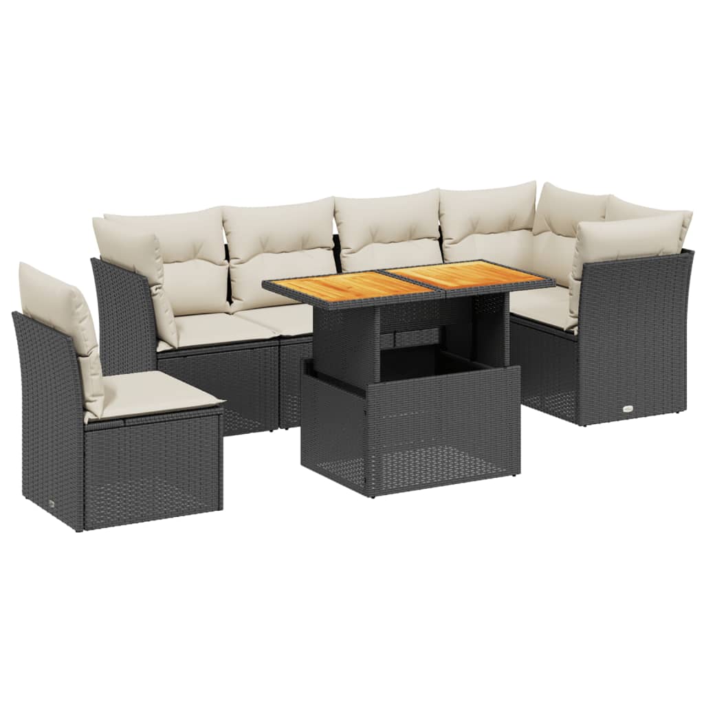 Garden Sofa Set Black, Cream White