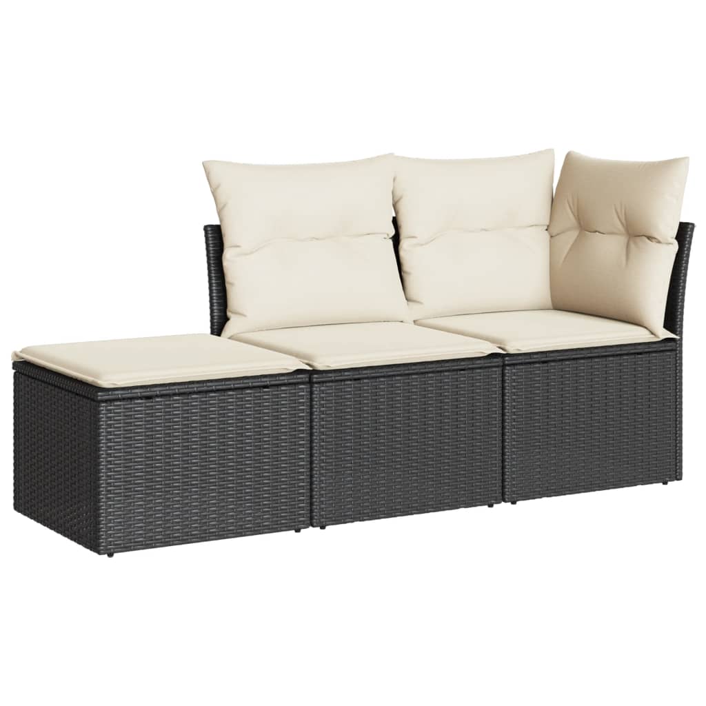 Garden Sofa Set Black, Cream White