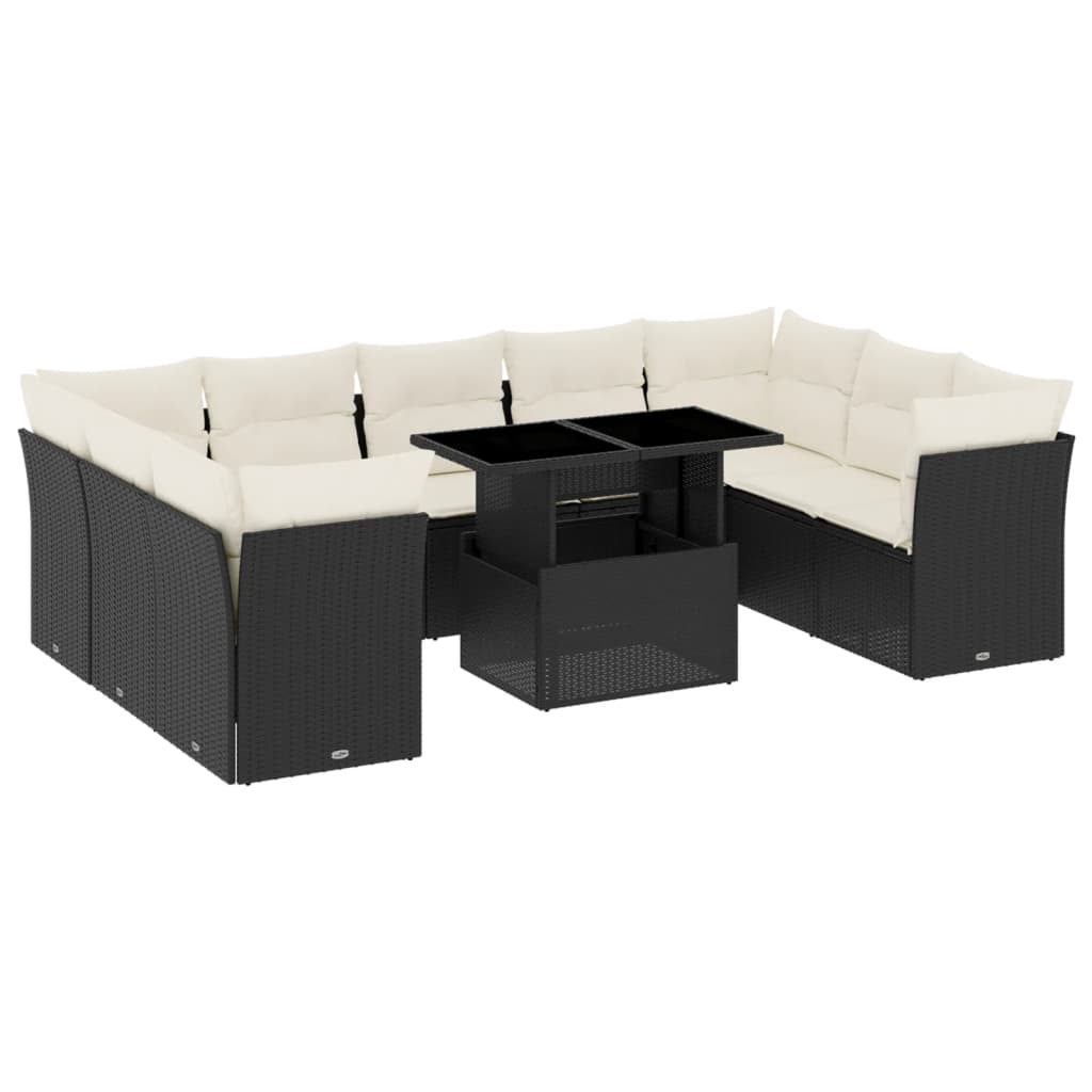 Garden Sofa Set Black, Cream White