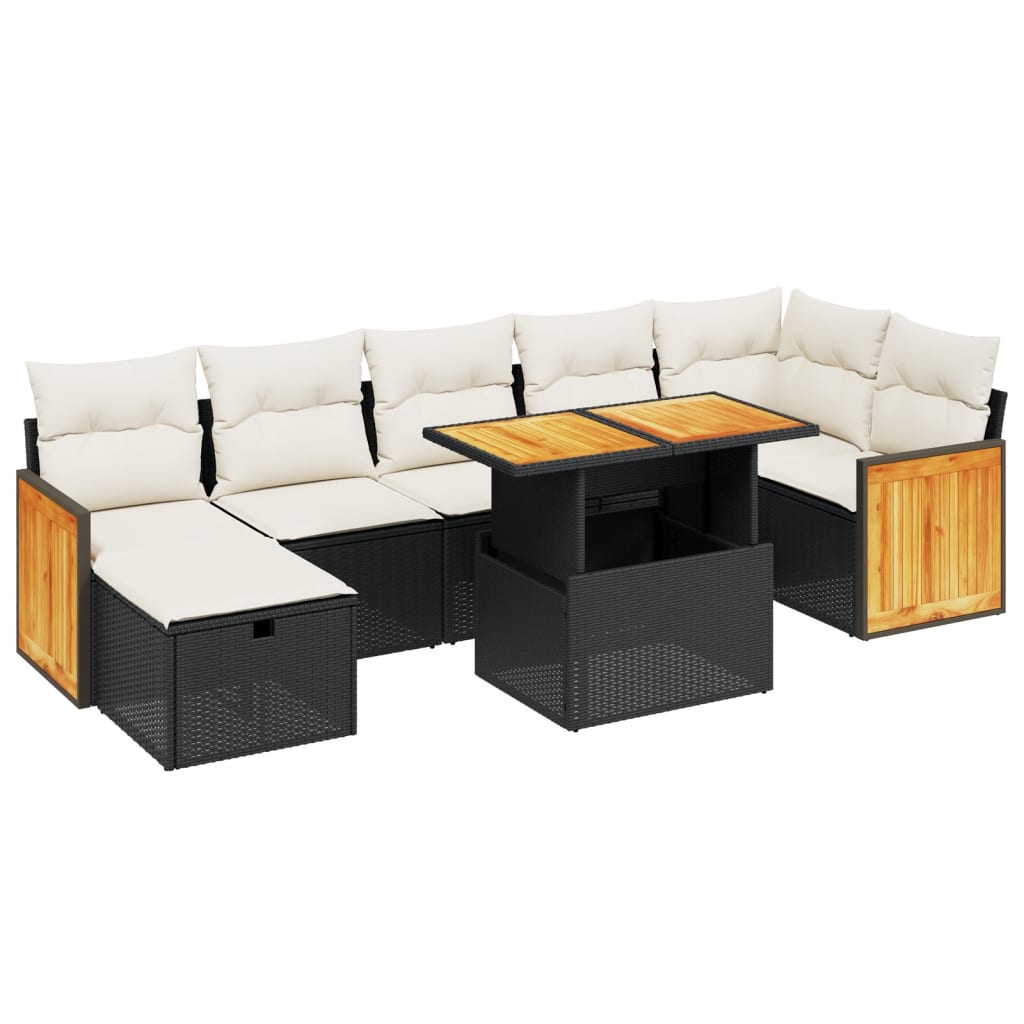 Garden Sofa Set Black, Cream White