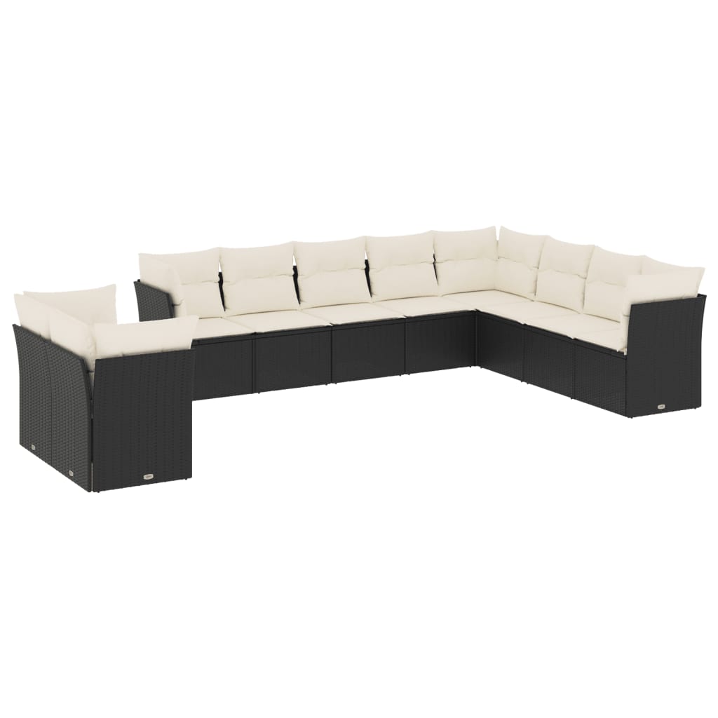 Garden Sofa Set Black, Cream White