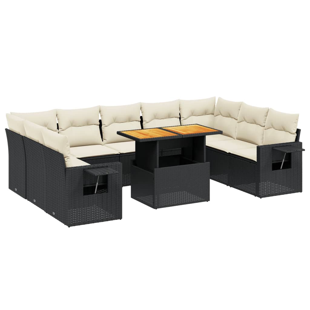 Garden Sofa Set Black, Cream White
