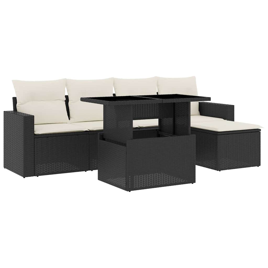 Garden Sofa Set Black, Cream White
