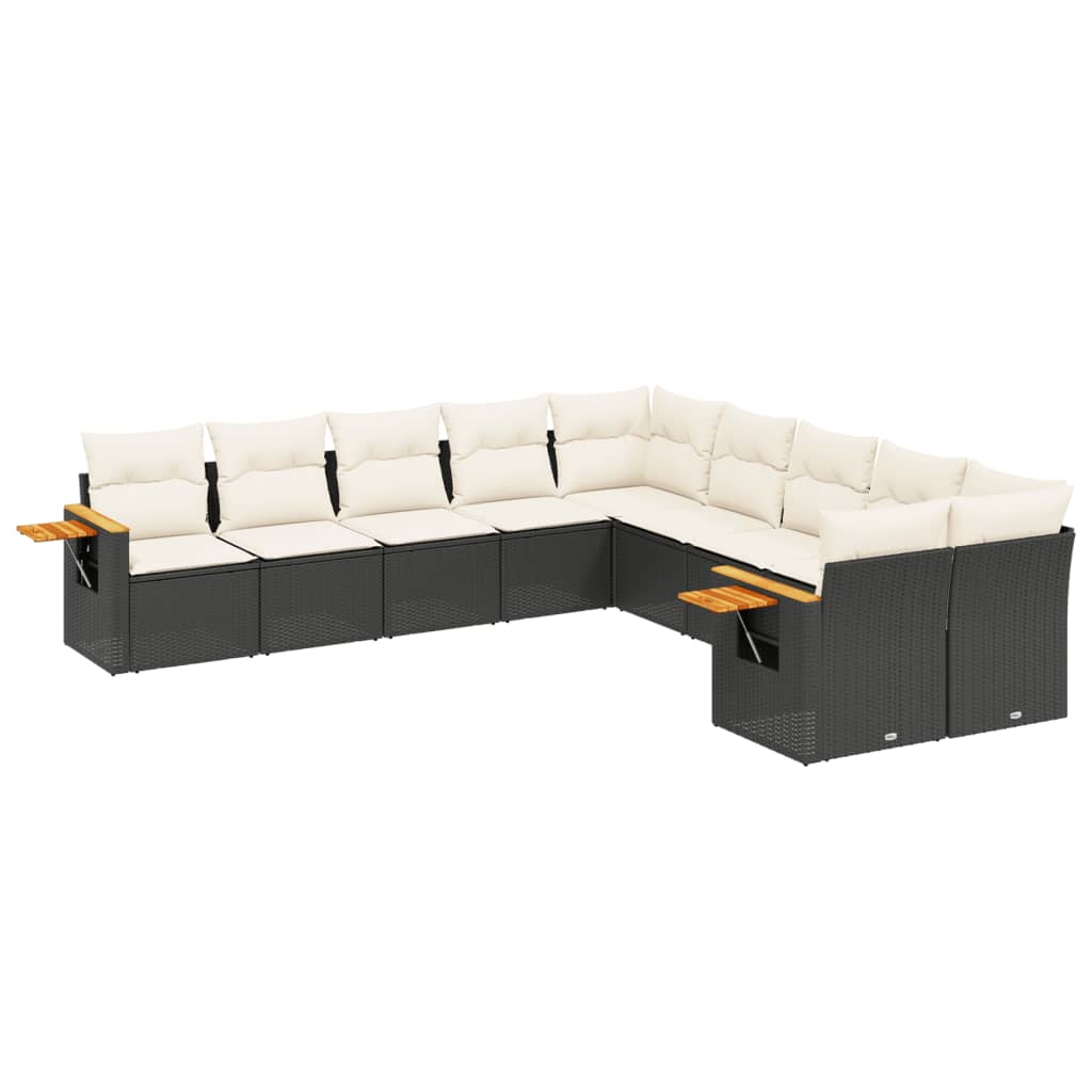 Garden Sofa Set Black, Cream White