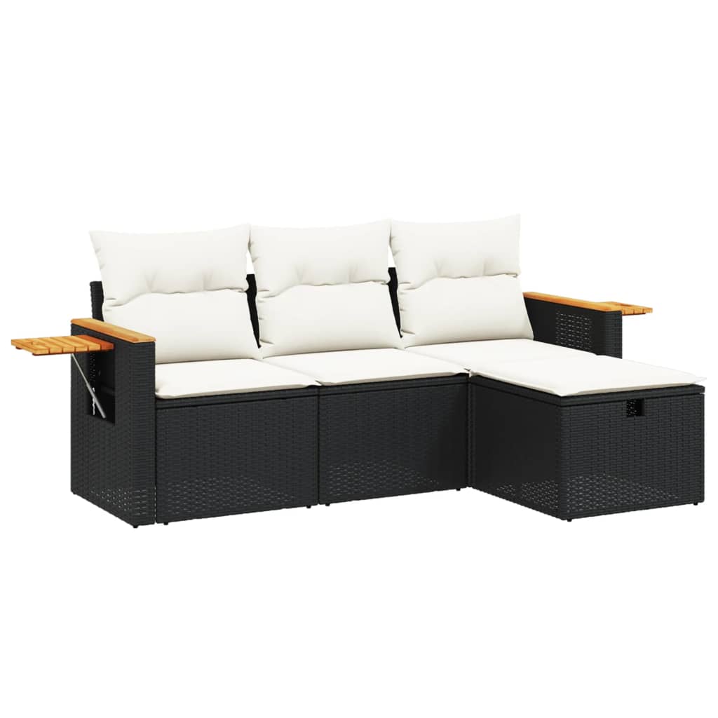 Garden Sofa Set Black, Cream White