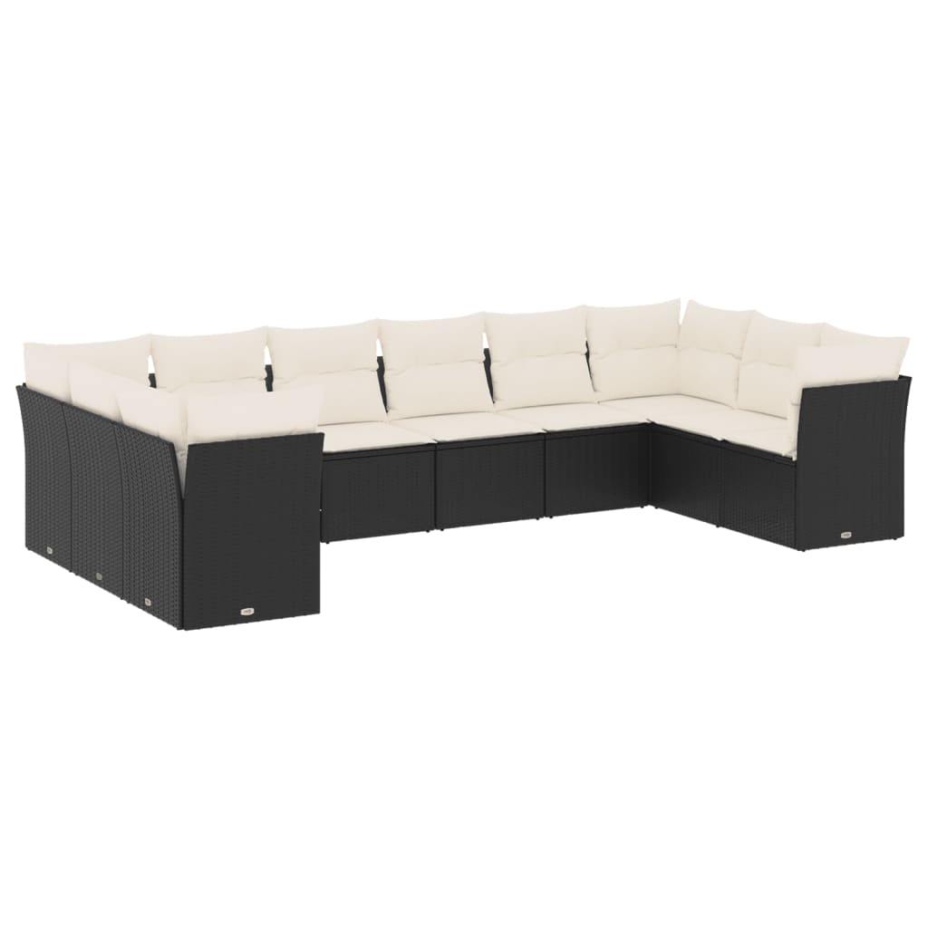 Garden Sofa Set Black, Cream White
