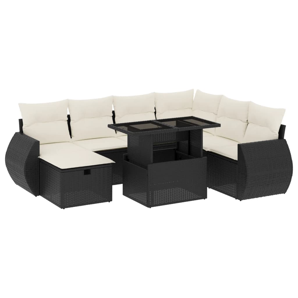 Garden Sofa Set Black, Cream White