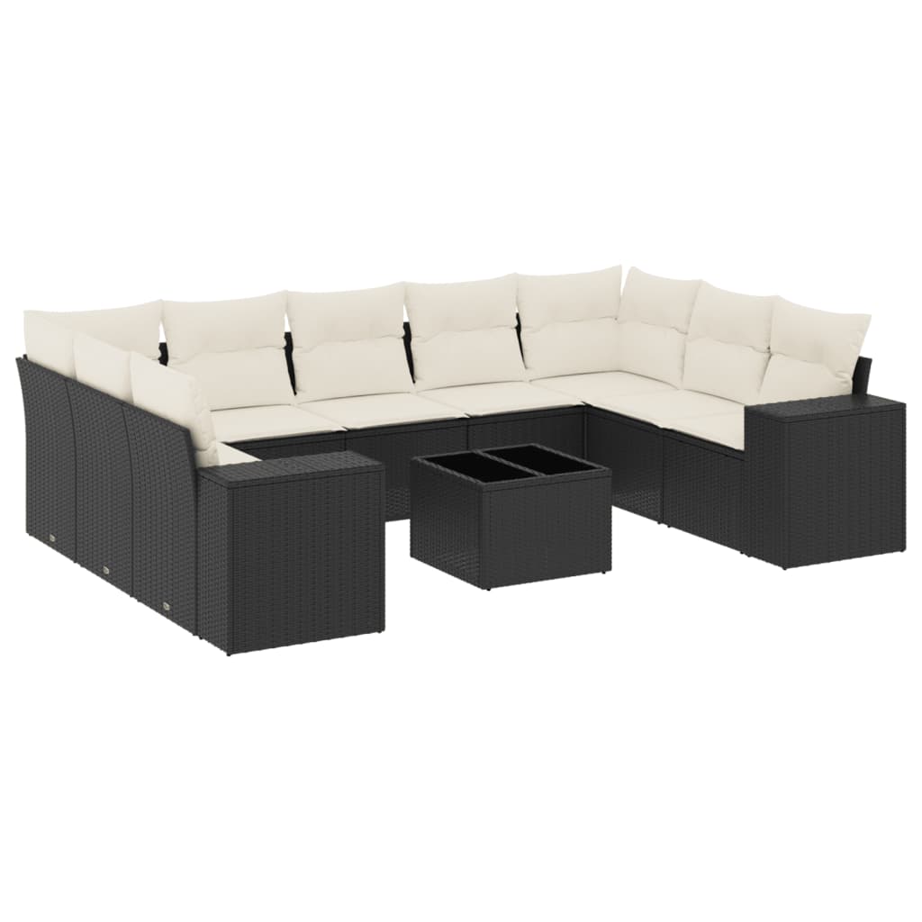 Garden Sofa Set Black, Cream White