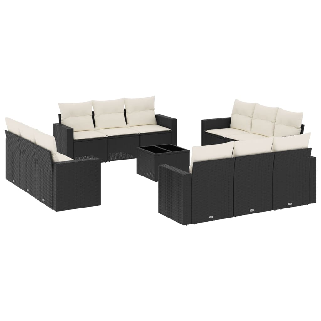 Garden Sofa Set Black, Cream White