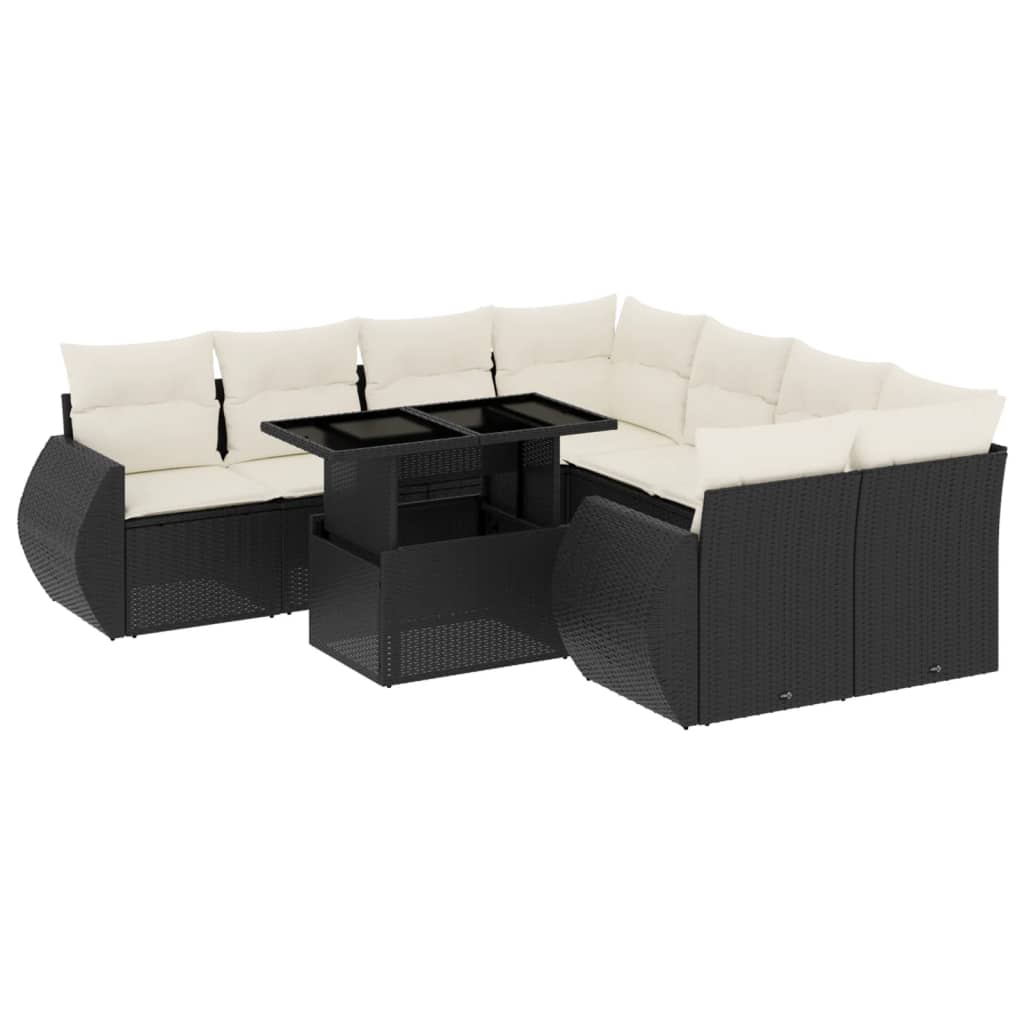 Garden Sofa Set Black, Cream White