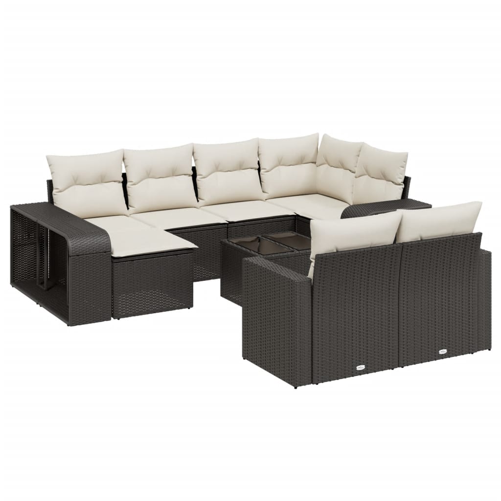 Garden Sofa Set Black, Cream White