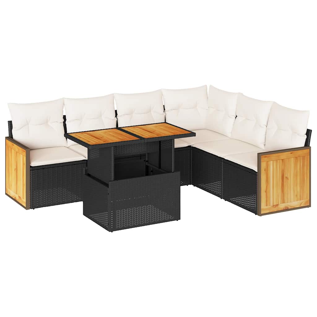 Garden Sofa Set Black, Cream white