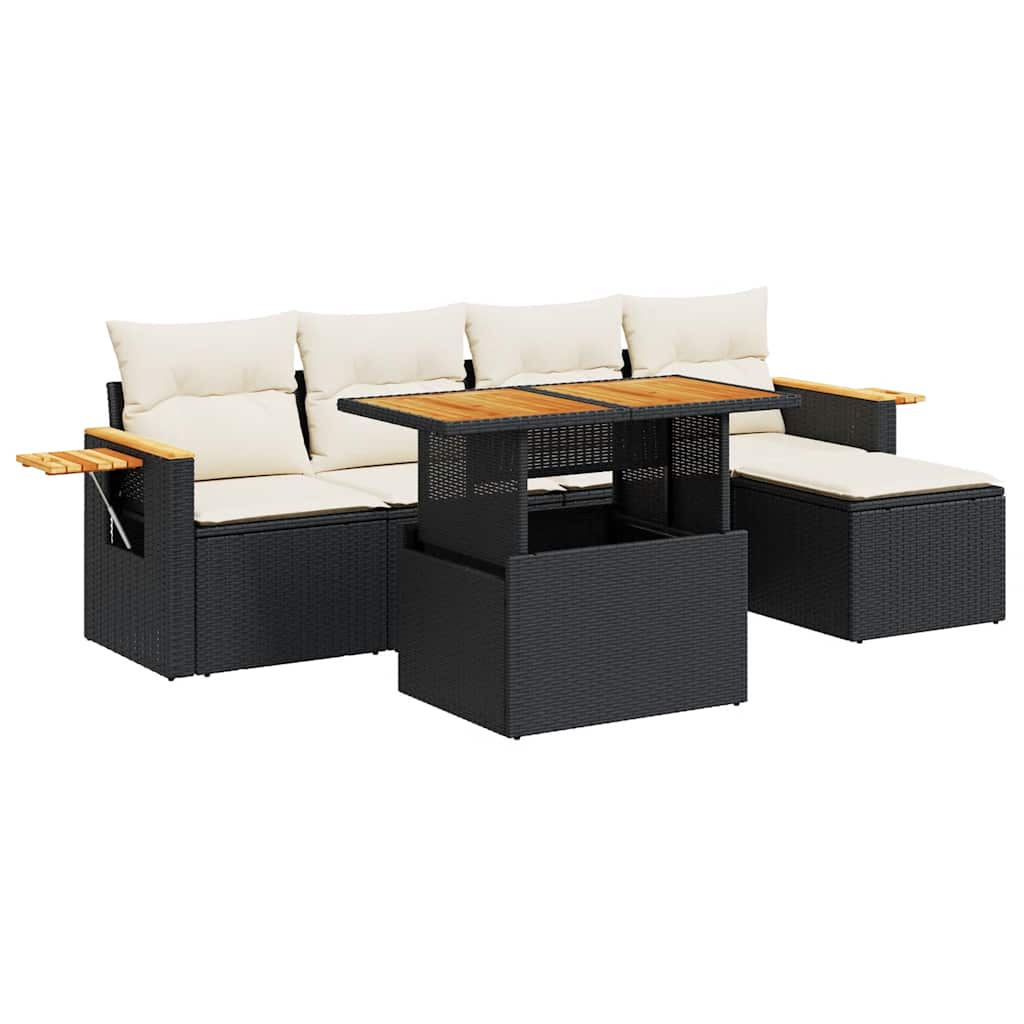 Garden Sofa Set Black, Cream white
