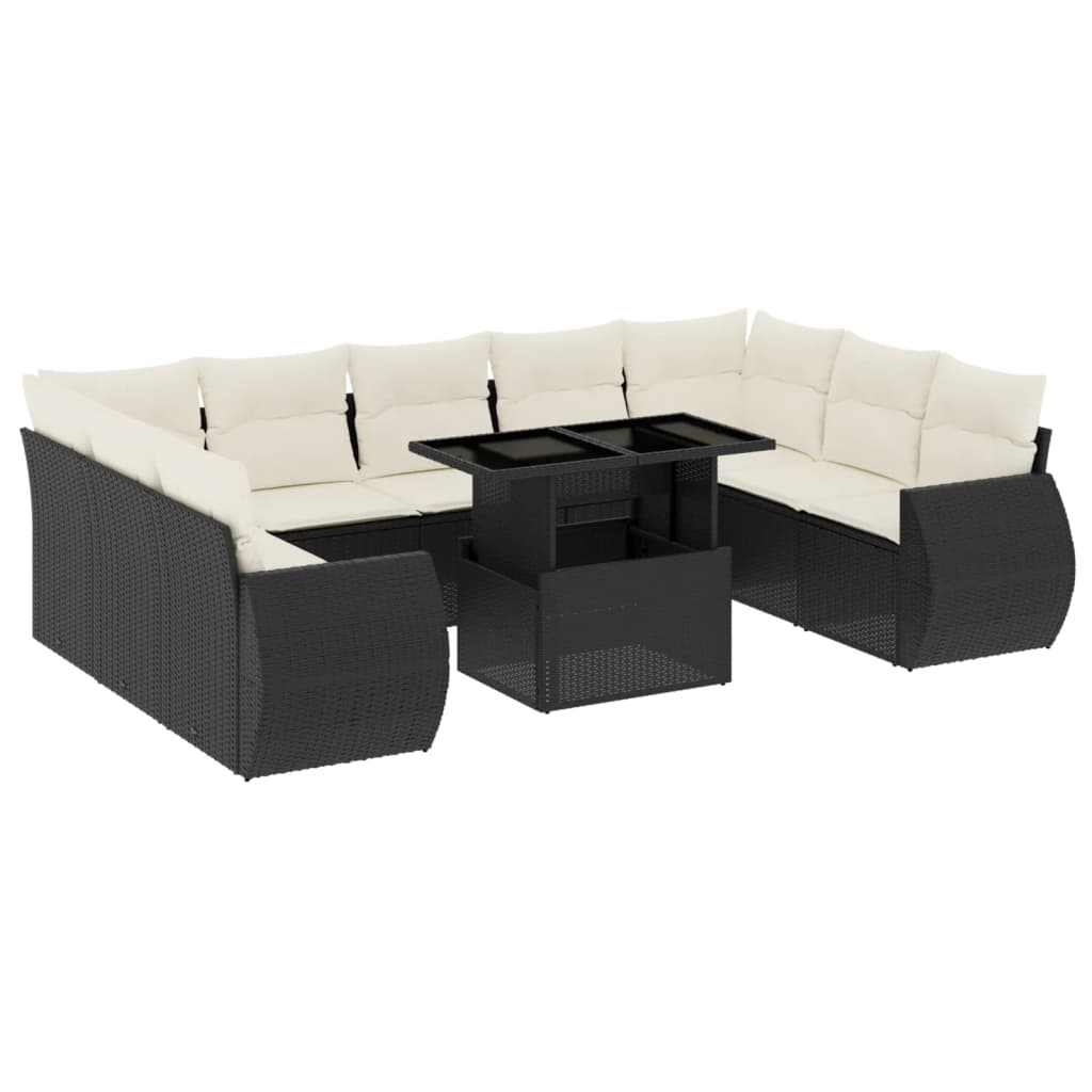 Garden Sofa Set Black, Cream white