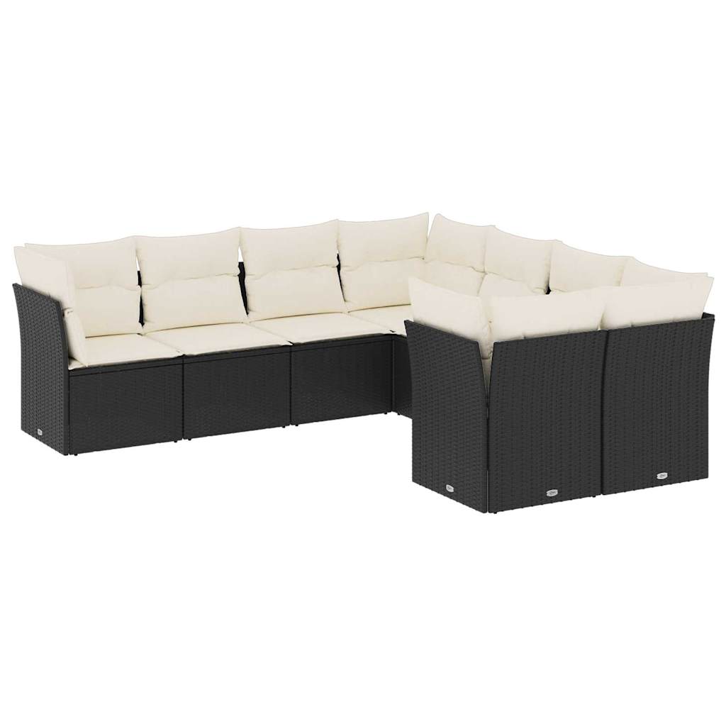 Garden Sofa Set Black, Cream White