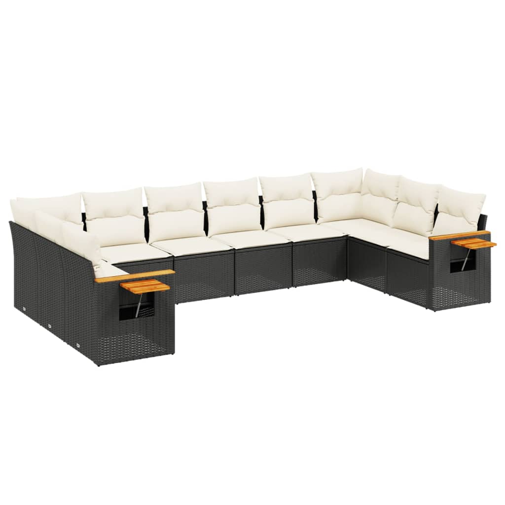 Garden Sofa Set Black, Cream White