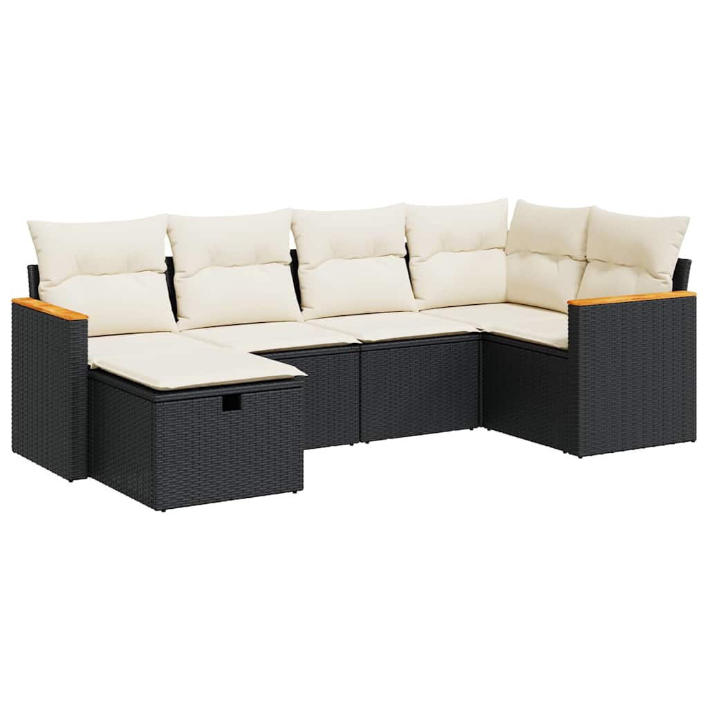 Garden Sofa Set Black, Cream White