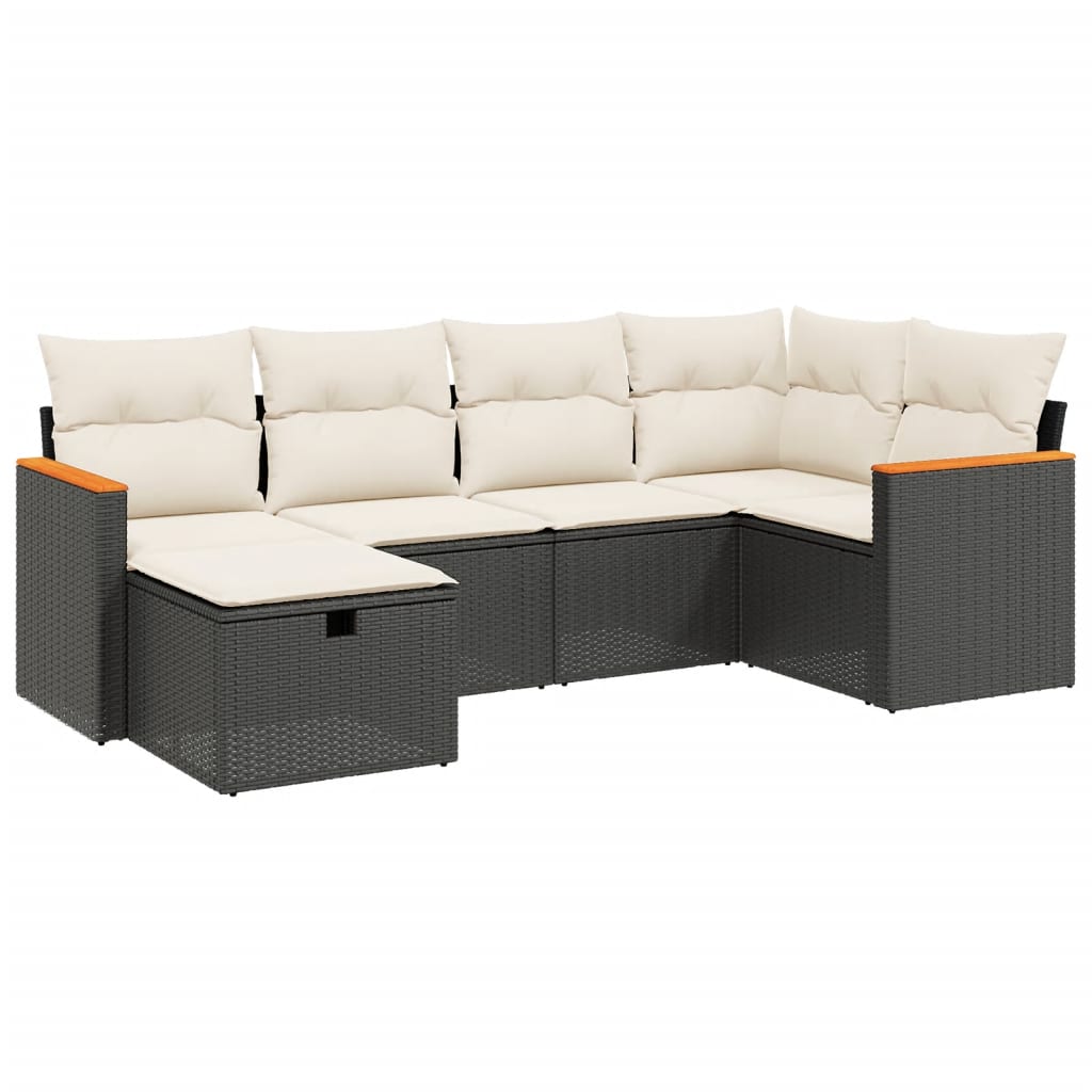 Garden Sofa Set Black, Cream White