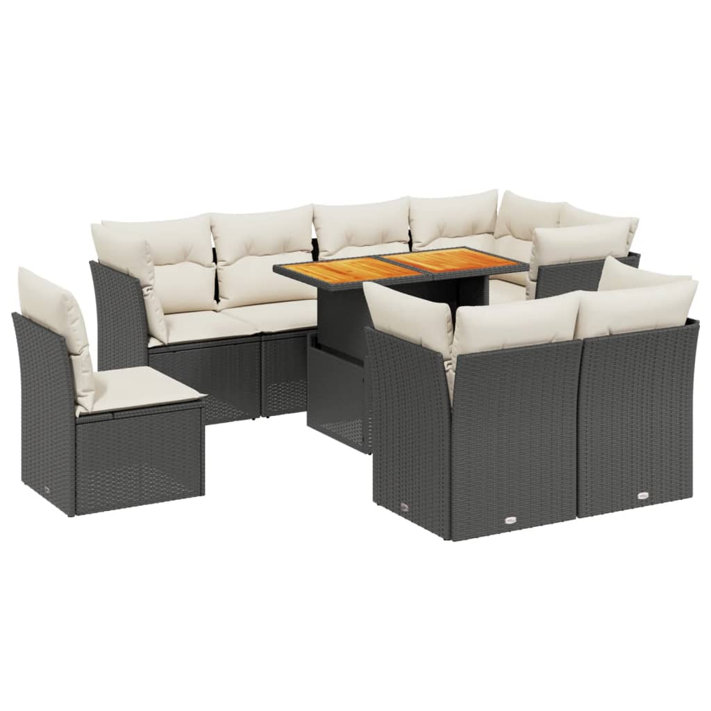Garden Sofa Set Black, Cream White
