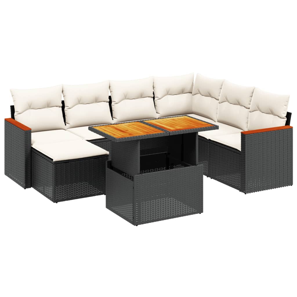 Garden Sofa Set Black, Cream White