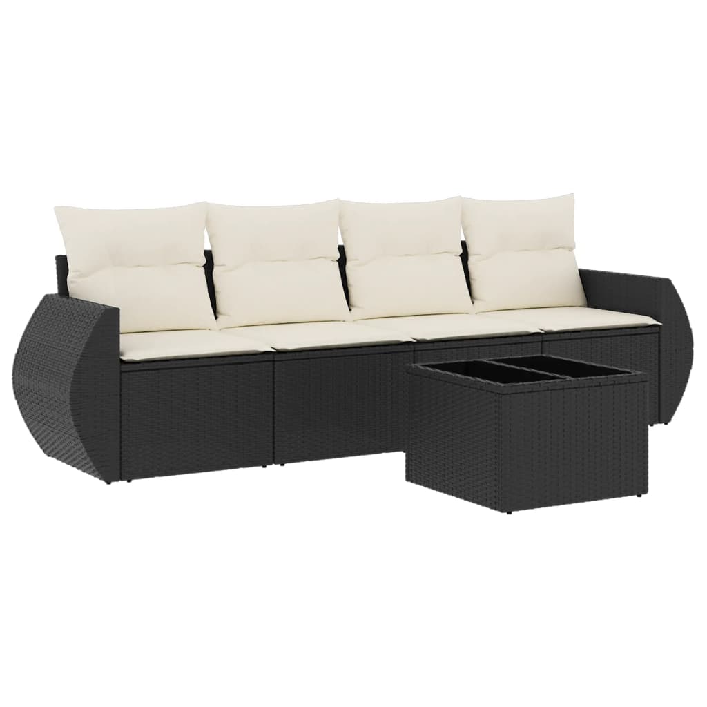 Garden Sofa Set Black, Cream White