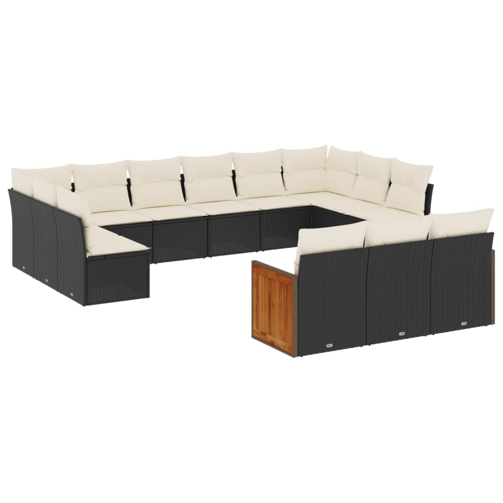 Garden Sofa Set Black, Cream White
