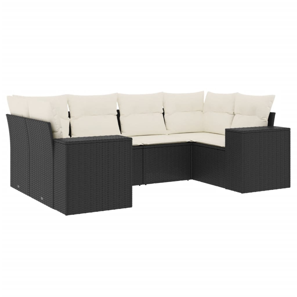 Garden Sofa Set Black, Cream White