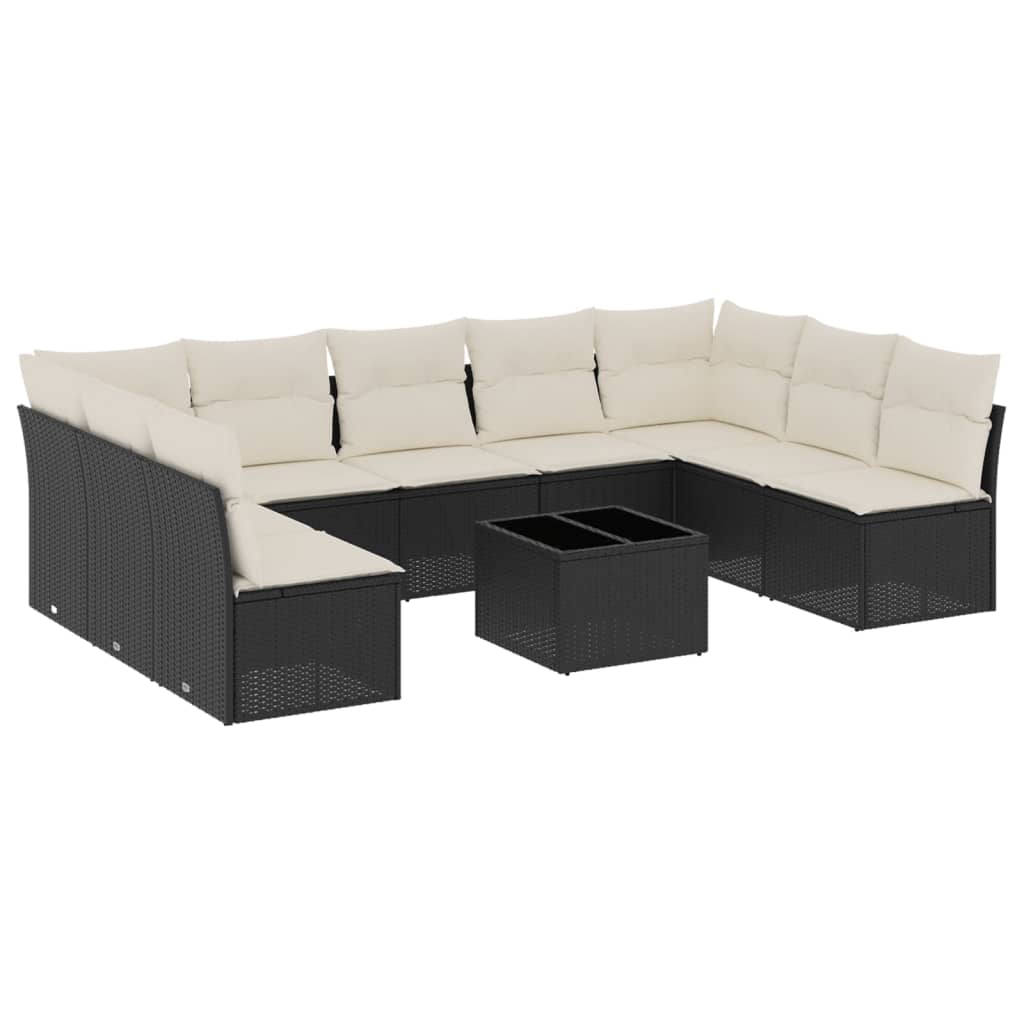 Garden Sofa Set Black, Cream White