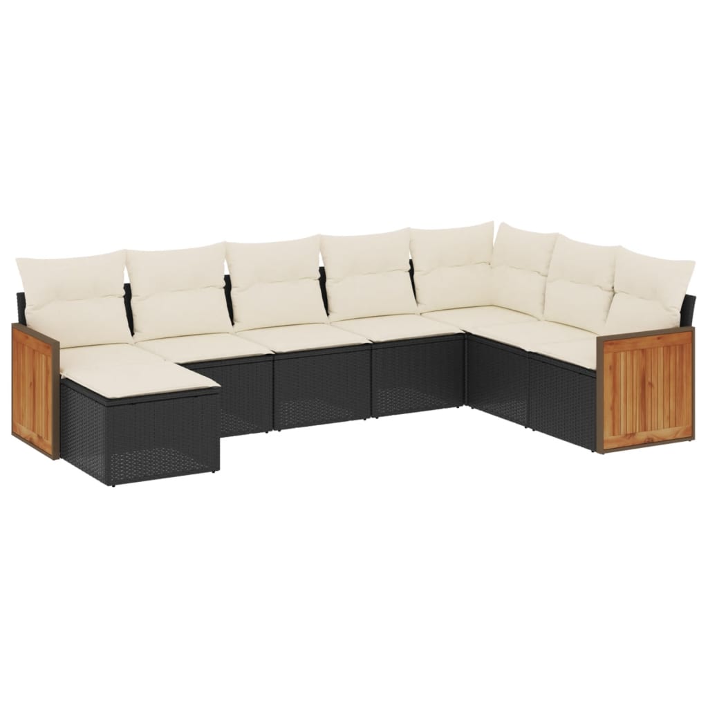 Garden Sofa Set Black, Cream White