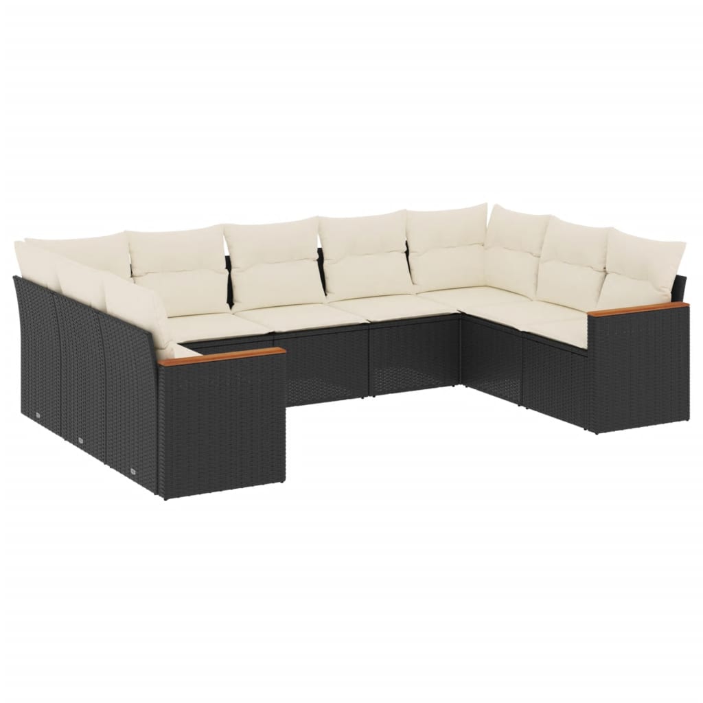 Garden Sofa Set Black, Cream White