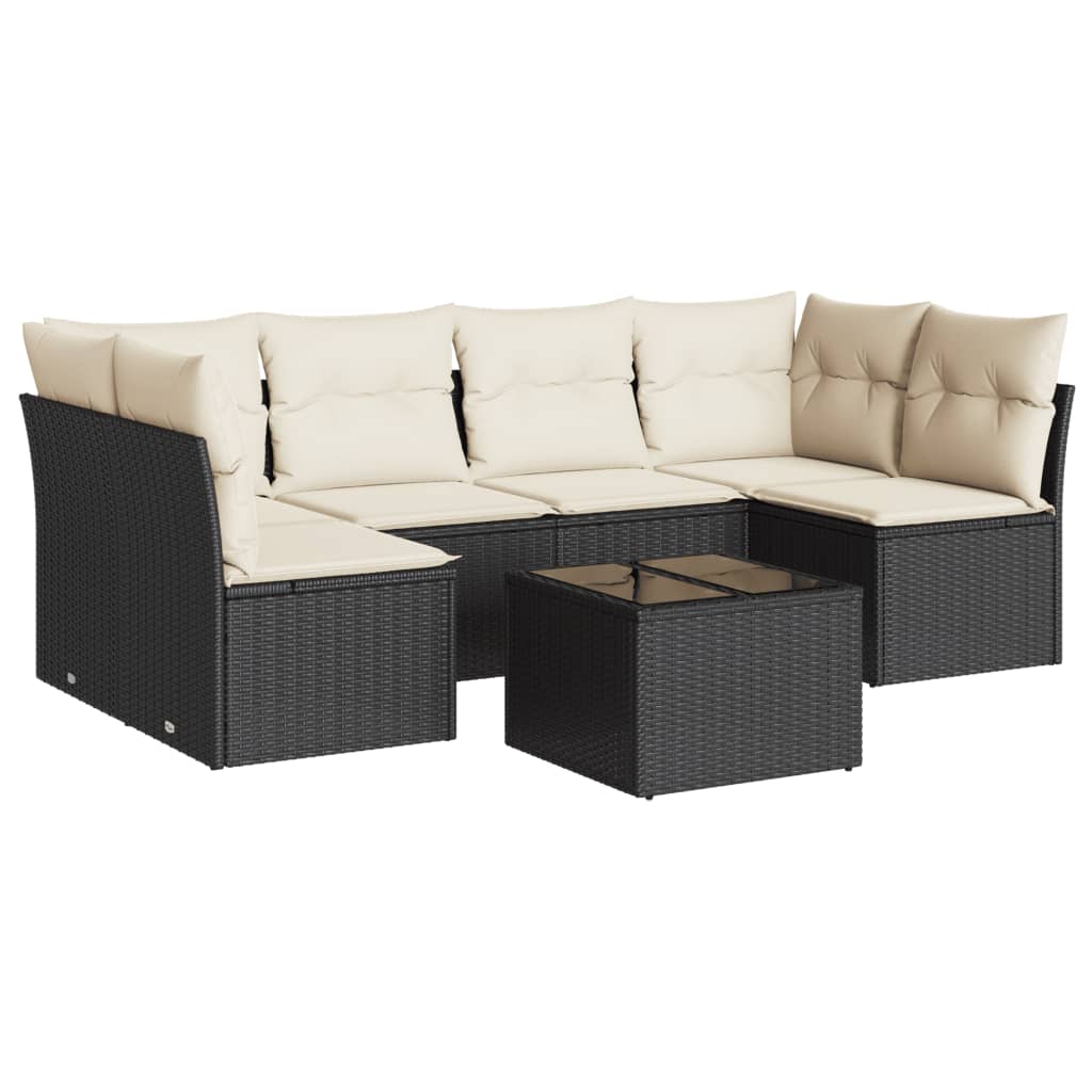 Garden Sofa Set Black, Cream White