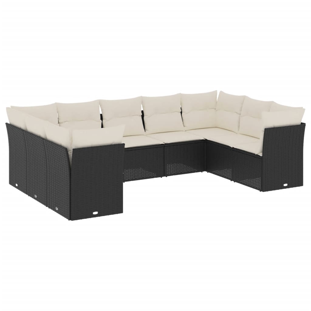 Garden Sofa Set Black, Cream White