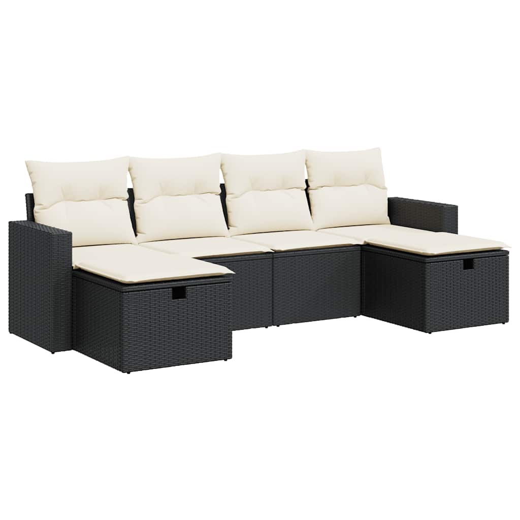 Garden Sofa Set Black, Cream White