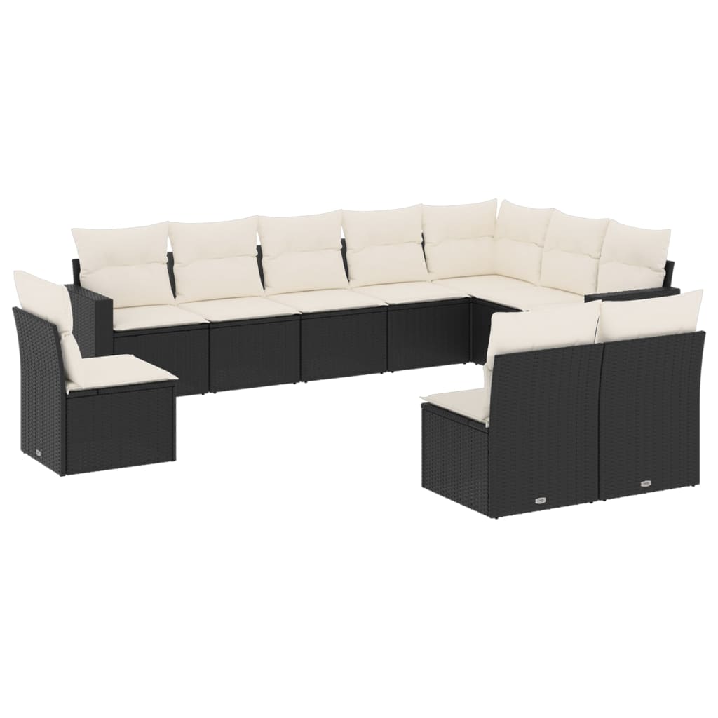 Garden Sofa Set Black, Cream White
